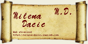 Milena Dačić vizit kartica